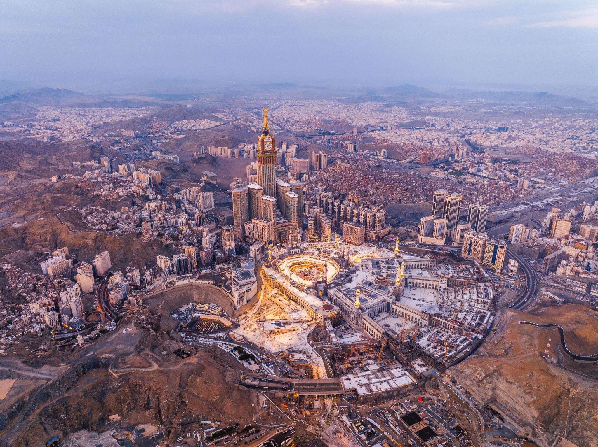 Makkah and the surrounding mountains.